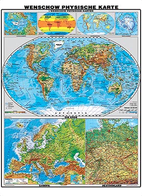 Xxl 7 Karten In Einer Die Erde Europa Und Deutschland Physisch Wenschow Wandkarten