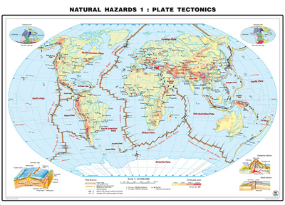 preview one of Weltkarte, Vulkane-laminierte Karte Boden oder Tischunterlage für Kids