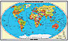 MEGA XXL - Welt politisch mit farbigen Staaten (handgezeichtet)