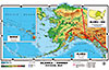 XXL/1,80 Meter - Alaska - Hawaii physisch, Relief-Optik, laminiert