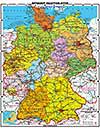 XXL 1,95 Meter - Original handgezeichnete Deutschland Karte politisch - laminiert